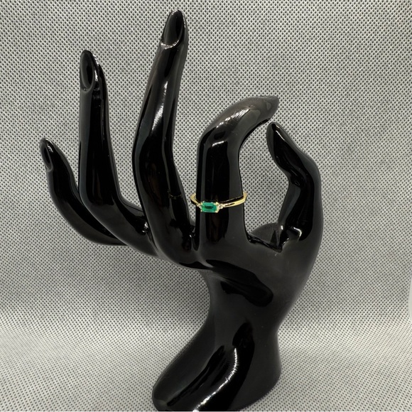 New Gold-Plated Sterling Silver Tourmaline Ring, Size 7 - Picture 3 of 4